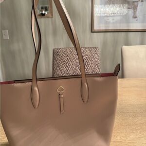 Kate Spade Beige Tote with Heart Charm